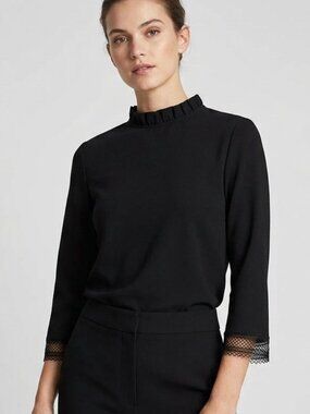 Ann Taylor Ruffle Neck Blouse